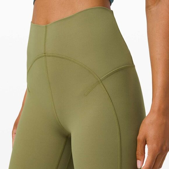 𝅺LULULEMON Unlimit High Rise Tight Bronze Green size 10 in EUC - Picture 3 of 10
